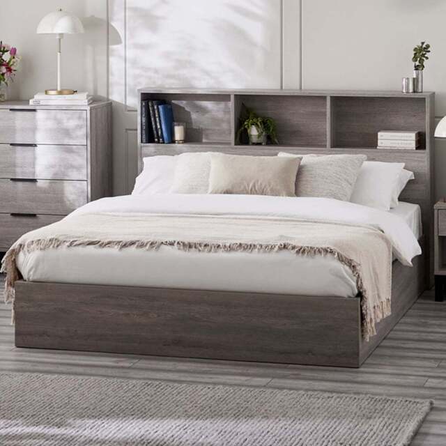 Julian Bowen Bali King Size Grey Oak Storage Ottoman Bed - Wood - Wilko - image 1