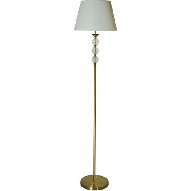 Lighting Collection Goodwin Antique Brass Floor Lamp - Size: 48 x 42 x 42cm - Antique Brass and Clear - Wilko - image 1