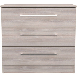 Crowndale Worcester 3 Drawer Grey Oak Chest of Drawers Ready Assembled - Wilko - thumbnail 3
