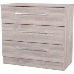 Crowndale Worcester 3 Drawer Grey Oak Chest of Drawers Ready Assembled - Wilko - thumbnail 4
