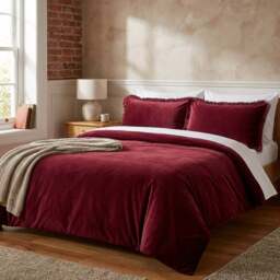 Selena Velvet Duvet Set Mulberry Superking - Size: Super King - Wilko - thumbnail 6