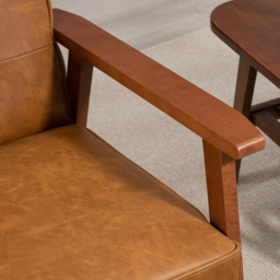 HOMCOM Brown PU Leather Accent Armchair - Size: Single - Wilko - thumbnail 4