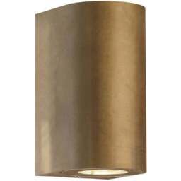 Nordlux Canto Maxi 2 Brass Wall Light - Size: 17 x 8.7 x 17cm - Gold - Wilko