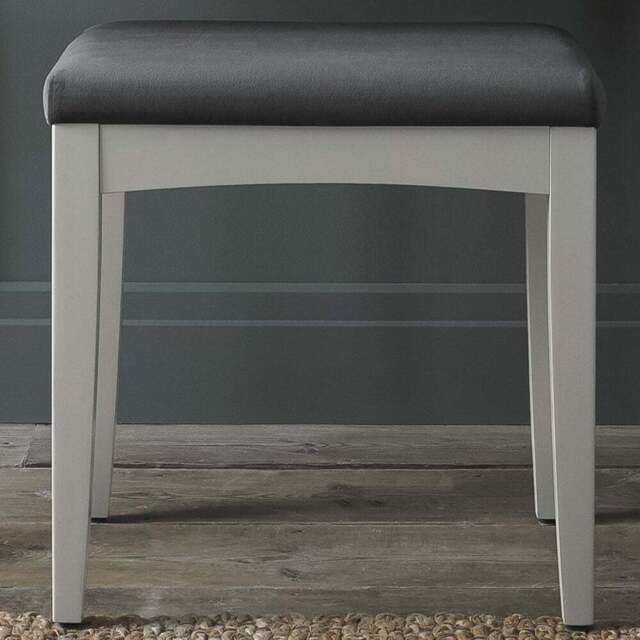Bentley Designs Whitby Soft Grey Fabric Stool - Size: 44 x 47 x 33cm - Wilko - image 1