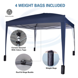 Blue Pop Up Outdoor Canopy Tent with Removable Sidewalls 3 x 3m - MCC - Wilko - thumbnail 7