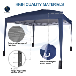 Blue Pop Up Outdoor Canopy Tent with Removable Sidewalls 3 x 3m - MCC - Wilko - thumbnail 6