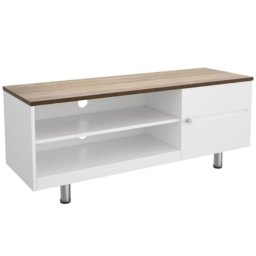 AVF Whitesands Single Door 2 Shelf Satin White TV Unit - Size: 39.6 x 120 x 50cm - Multi - Wilko - thumbnail 3