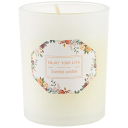 H&O Direct English Pear and Freesia Soy Wax Scented Candle - Size: 6 x 5 x 5cm - White - Wilko