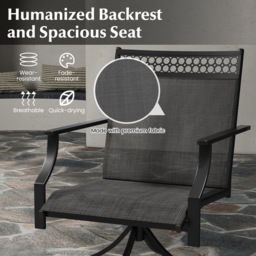 Costway Set of 2 Grey Swivel Garden Dining Chair - Size: 2 Seater - Wilko - thumbnail 6