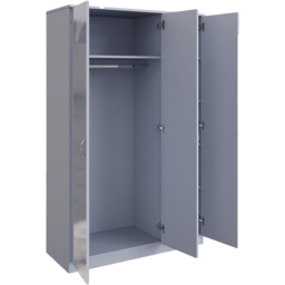 FWStyle 3 Door Grey Gloss Wardrobe with Mirror Door - Wilko - thumbnail 4