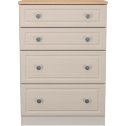 Crowndale Norfolk 4 Drawer Kashmir Ash and Bardolino Oak Deep Chest of Drawers Ready Assembled - Kashmir Ash & Bardolino Oak - Wilko - thumbnail 3