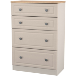 Crowndale Norfolk 4 Drawer Kashmir Ash and Bardolino Oak Deep Chest of Drawers Ready Assembled - Kashmir Ash & Bardolino Oak - Wilko - thumbnail 4