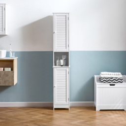 Bath Vida Liano 2 Door White Tall Floor Cabinet - Size: 170 x 32 x 30cm - Wilko - thumbnail 4