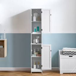 Bath Vida Liano 2 Door White Tall Floor Cabinet - Size: 170 x 32 x 30cm - Wilko - thumbnail 5