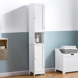 Bath Vida Liano 2 Door White Tall Floor Cabinet - Size: 170 x 32 x 30cm - Wilko - thumbnail 1