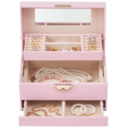H&O Direct Single Drawer Pink Jewellery Box - Size: 12 x 21 x 13cm - Wilko - thumbnail 4