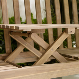 Furniturebox Loxley 2 Seater Wooden Outdoor Bench with Table - Brown - Wilko - thumbnail 5