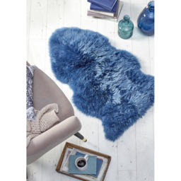 Origins Genuine Navy Sheepskin Rug - Size: 65 x 95cm - Blue - Origins Rugs - Wilko - thumbnail 3