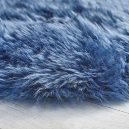 Origins Genuine Navy Sheepskin Rug - Size: 65 x 95cm - Blue - Origins Rugs - Wilko - thumbnail 4