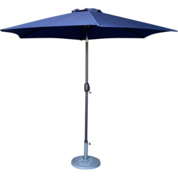 Crank and Tilt Aluminium Parasol Navy - Wilko - thumbnail 4
