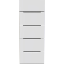 Crowndale Milan 5 Drawer Gloss White Chest of Drawers Ready Assembled - Wilko - thumbnail 3