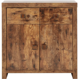 GFW Jakarta 2 Door 2 Drawer Mango Yellow Compact Sideboard - Size: 35 x 80 x 80cm - Brown - Wilko - thumbnail 3