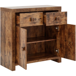 GFW Jakarta 2 Door 2 Drawer Mango Yellow Compact Sideboard - Size: 35 x 80 x 80cm - Brown - Wilko - thumbnail 5