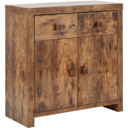 GFW Jakarta 2 Door 2 Drawer Mango Yellow Compact Sideboard - Size: 35 x 80 x 80cm - Brown - Wilko - thumbnail 4