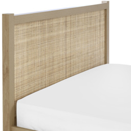 Julian Bowen Padstow Rattan King Size Oak Bed Frame - Brown - Wilko - thumbnail 6
