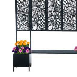Ornate Bench with Planters and Trellis Black - Size: 2 Seater - Ornate Collection - Wilko - thumbnail 4