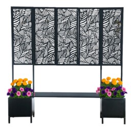 Ornate Bench with Planters and Trellis Black - Size: 2 Seater - Ornate Collection - Wilko - thumbnail 3