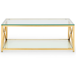 Julian Bowen Miami Gold Coffee Table - Size: 60 x 120 x 45cm - Multi - Wilko - thumbnail 4