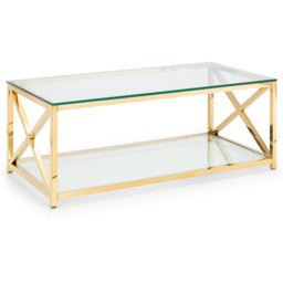 Julian Bowen Miami Gold Coffee Table - Size: 60 x 120 x 45cm - Multi - Wilko - thumbnail 3