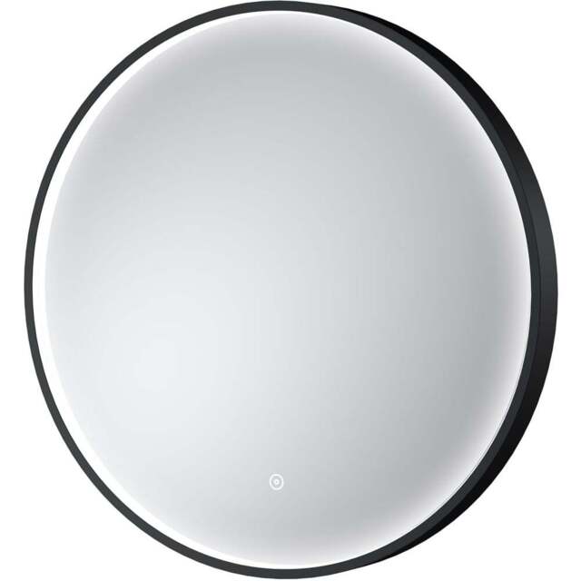 nuie Black Framed LED Touch Sensor Mirror 600mm - Size: 600 x 600 x 47mm - Wilko - image 1