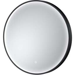 nuie Black Framed LED Touch Sensor Mirror 600mm - Size: 600 x 600 x 47mm - Wilko - thumbnail 1