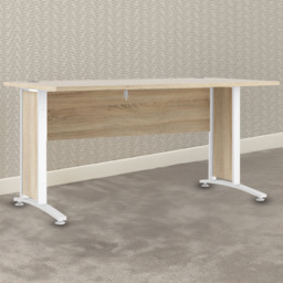 Florence Wooden and Steel 150cm Desk Oak and White - Size: 80.1 x 150.1 x 75.2cm - Furniture to Go - Wilko