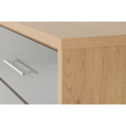 Seconique Seville 3 Drawer Grey Gloss Light Oak Effect Veneer Chest of Drawers - Wilko - thumbnail 6