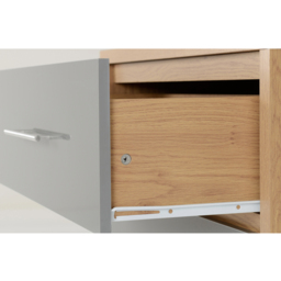 Seconique Seville 3 Drawer Grey Gloss Light Oak Effect Veneer Chest of Drawers - Wilko - thumbnail 7