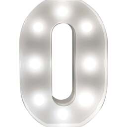 St Helens Battery Operated 3D LED Letter O Light - Size: 14 x 3 x 22cm - White - Wilko