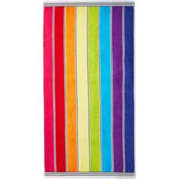Allure Bath Fashions Cotton Rainbow Stripe Beach Towel - Size: 70 x 140cm - Multi - Wilko - thumbnail 1