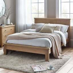 Julian Bowen Memphis Double Limed Oak Bed - Wood - Wilko