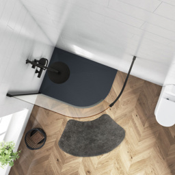 Allure Bath Fashions Charcoal Curved Shower Mat 48 x 80cm - Grey - Wilko - thumbnail 3