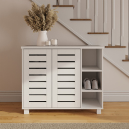 GFW Bodie 2 Door 4 Shelf White Shoe Cabinet - Size: 75 x 91 x 35cm - Wilko - thumbnail 7