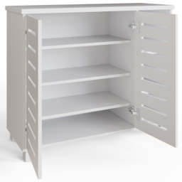 GFW Bodie 2 Door 4 Shelf White Shoe Cabinet - Size: 75 x 91 x 35cm - Wilko - thumbnail 4