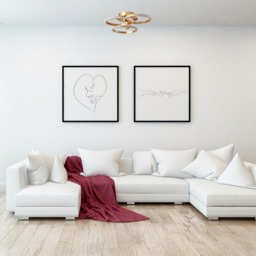 Happy Homewares Brushed Gold LED Ceiling Light with Crystal Effect Acrylic - Size: 14 x 42 x 42cm - Wilko - thumbnail 3