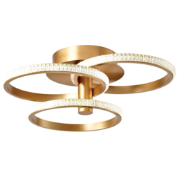 Happy Homewares Brushed Gold LED Ceiling Light with Crystal Effect Acrylic - Size: 14 x 42 x 42cm - Wilko - thumbnail 6