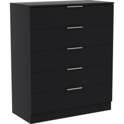Vida Designs Trega 5 Drawer Black Bedside Cabinet - Wilko - thumbnail 3