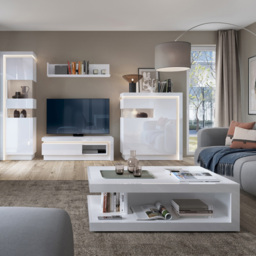 Lyon White High Gloss Designer Coffee Table - Size: 68.1 x 105.6 x 37.3cm - Multi - Furniture to Go - Wilko - thumbnail 5