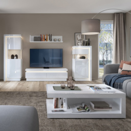 Lyon White High Gloss Designer Coffee Table - Size: 68.1 x 105.6 x 37.3cm - Multi - Furniture to Go - Wilko - thumbnail 6
