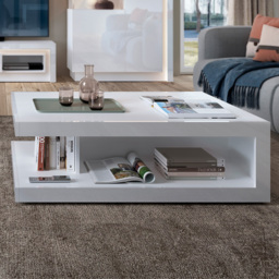 Lyon White High Gloss Designer Coffee Table - Size: 68.1 x 105.6 x 37.3cm - Multi - Furniture to Go - Wilko - thumbnail 1